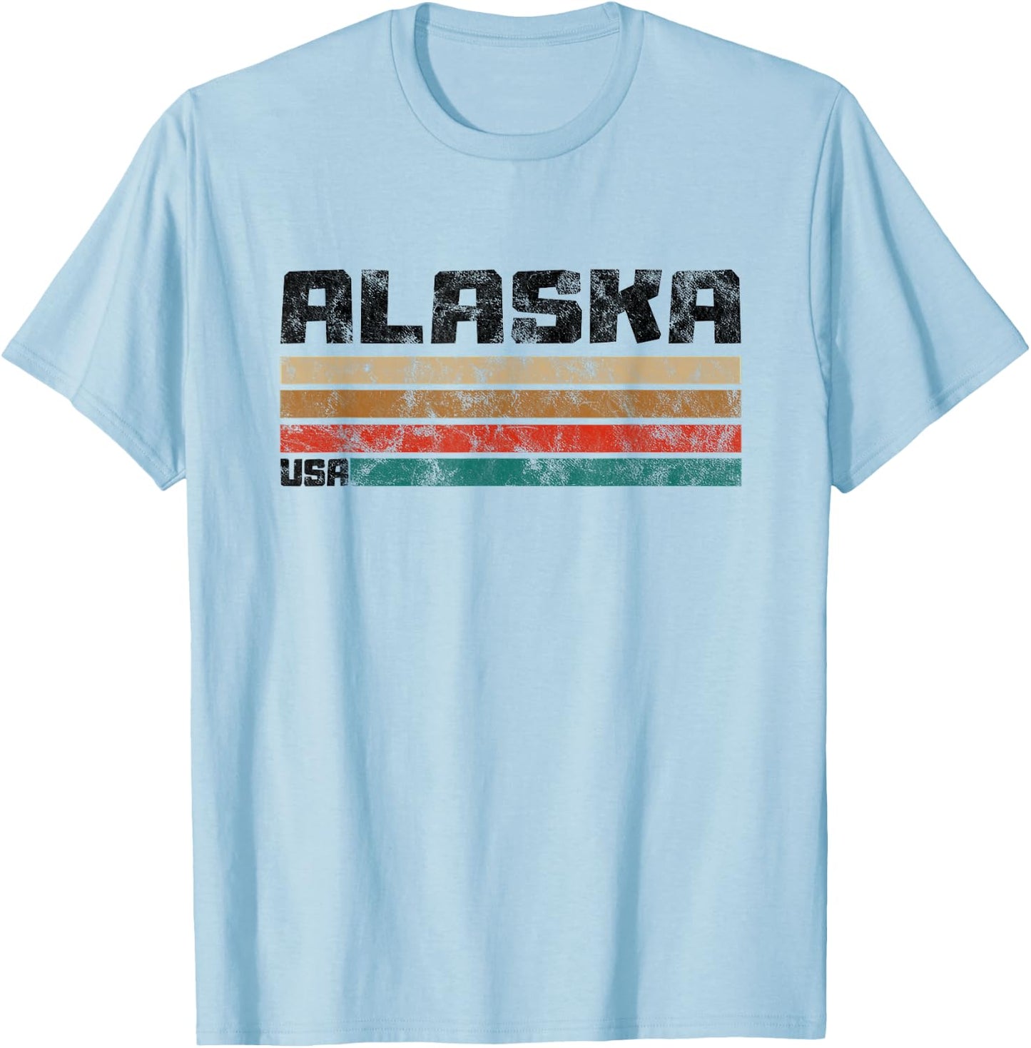 Alaska AK Retro Vintage Shirt Gift Men Women Kids T-Shirt - T-Shirt | Light Blue