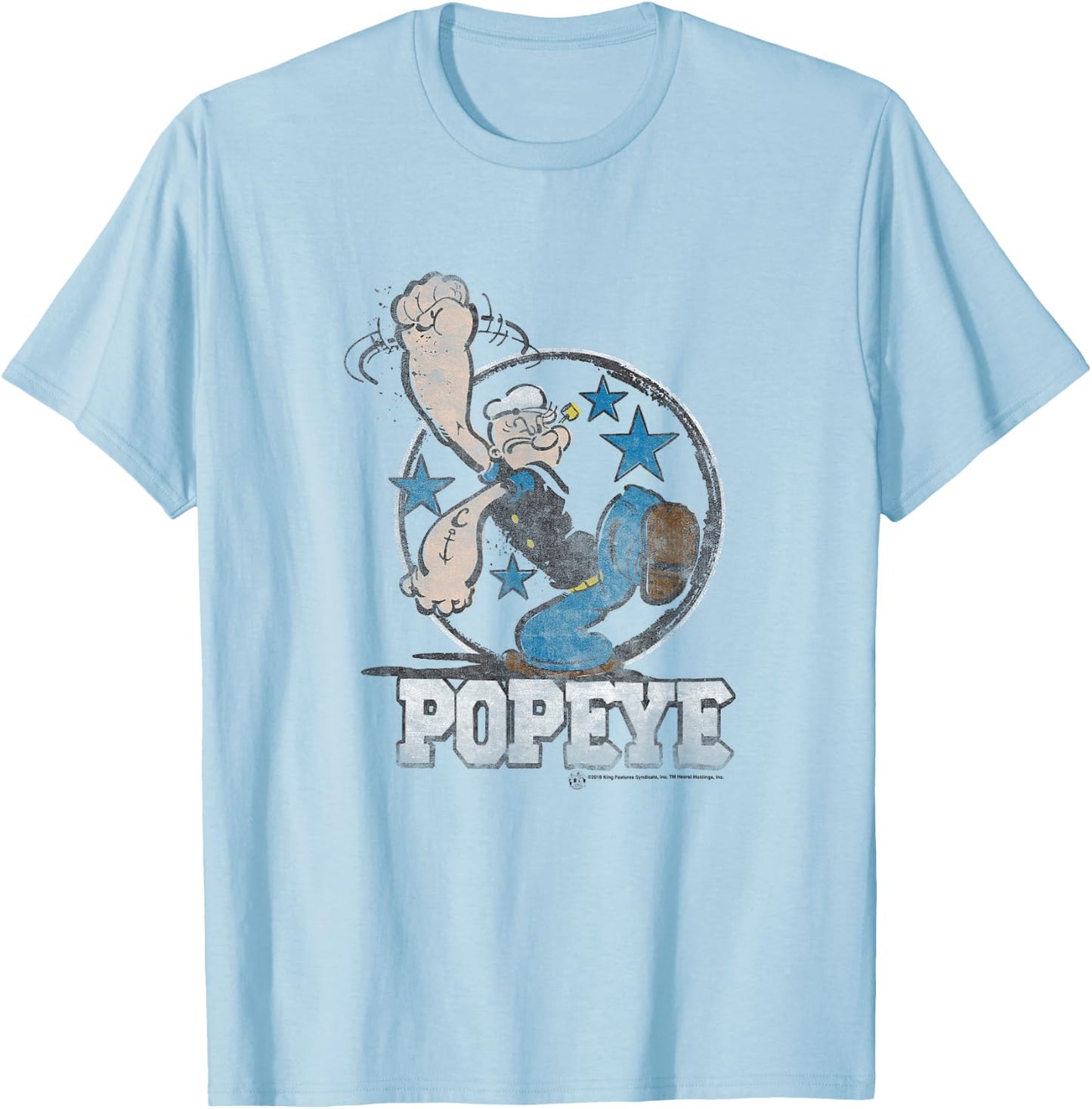 Popeye Stars #36503 T-Shirt - T-Shirt | Light Blue