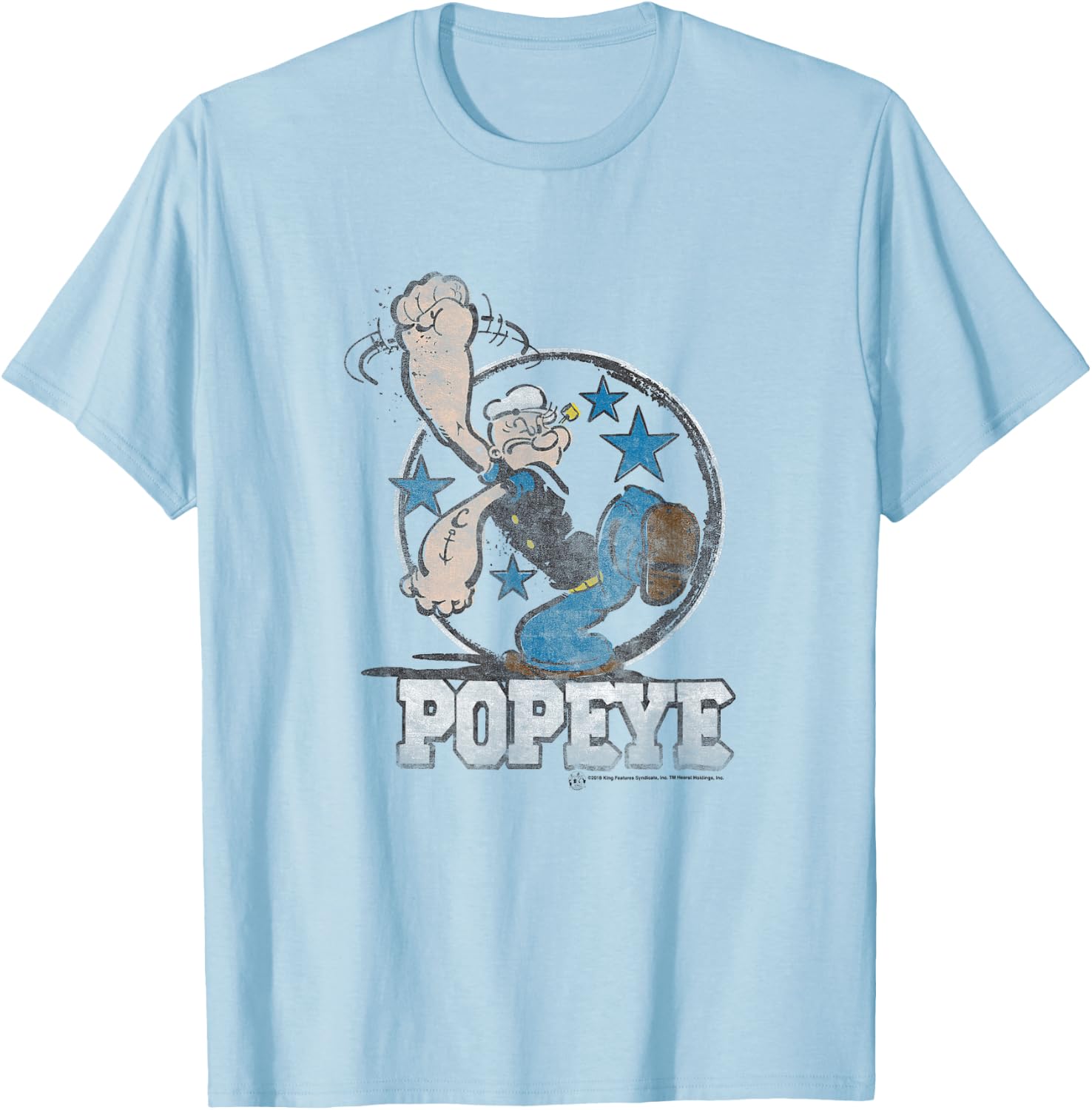 Popeye Stars #36503 T-Shirt - T-Shirt | Light Blue