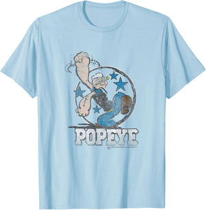 Popeye Stars #36503 T-Shirt - T-Shirt | Light Blue