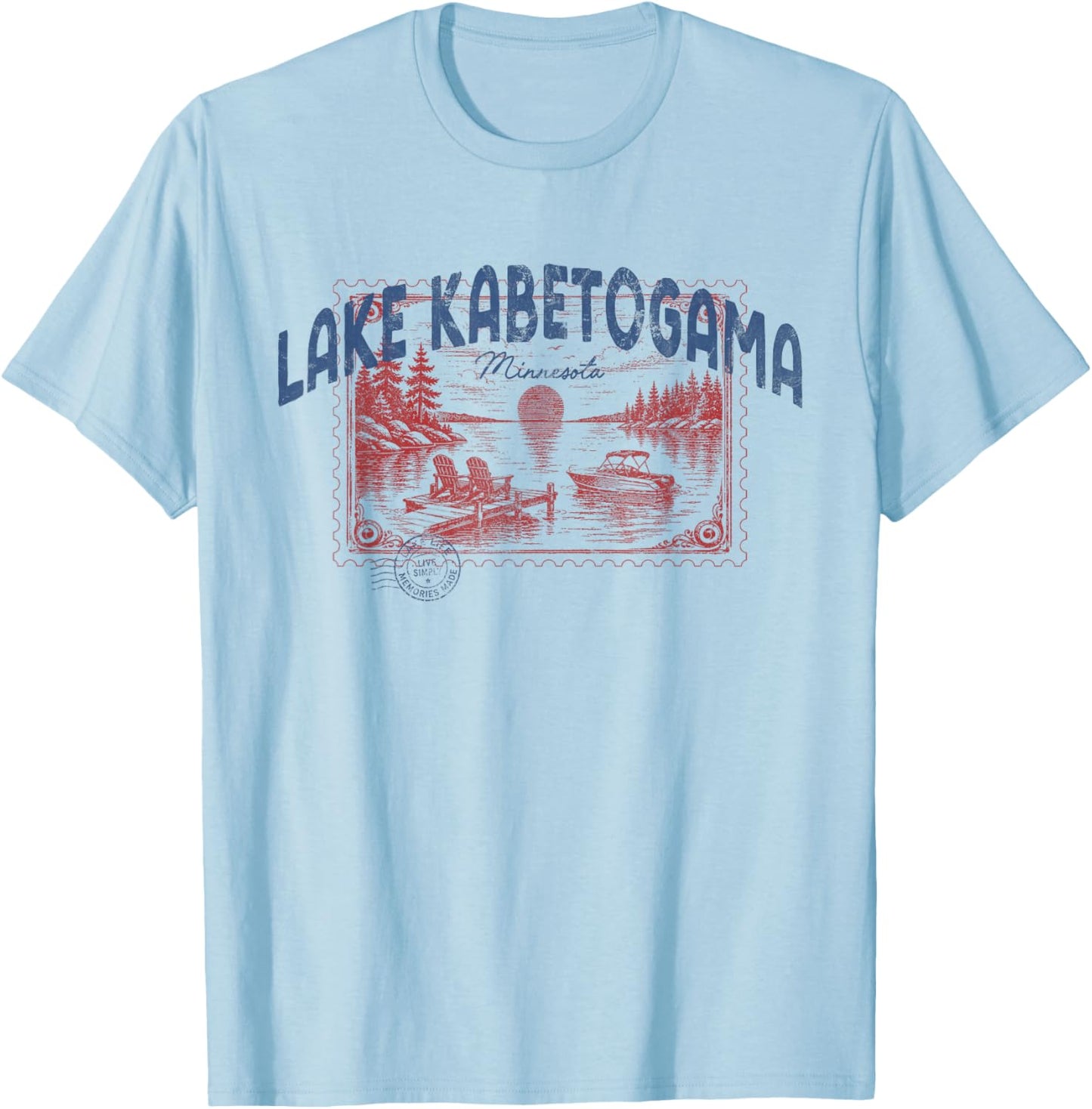 Lake Kabetogama Minnesota Outdoors Vintage T-Shirt - T-Shirt | Light Blue