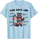 God Says I Am Patriotic Raccoon,Cute USA Bible Verse Raccoon T-Shirt - T-Shirt | Light Blue