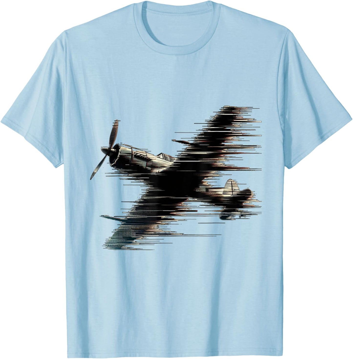 WW2 Airplane Noisy Jitter Vintage Aviation T-Shirt - T-Shirt | Light Blue
