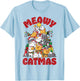 Meowy Catmas Cat Christmas Tree Xmas Girls Boys Funny Santa T-Shirt - T-Shirt | Light Blue