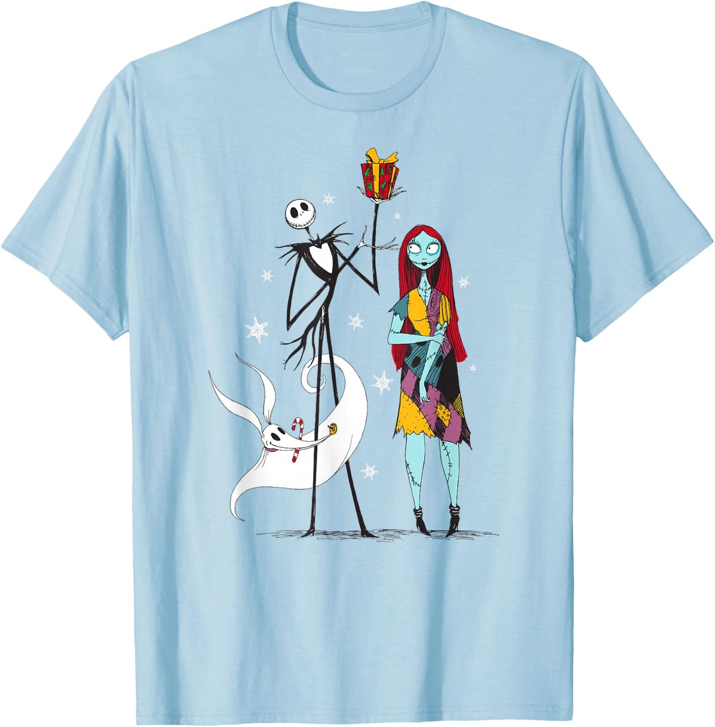 The Nightmare Before Christmas - Jack Sally Zero Gift T-Shirt - T-Shirt | Light Blue