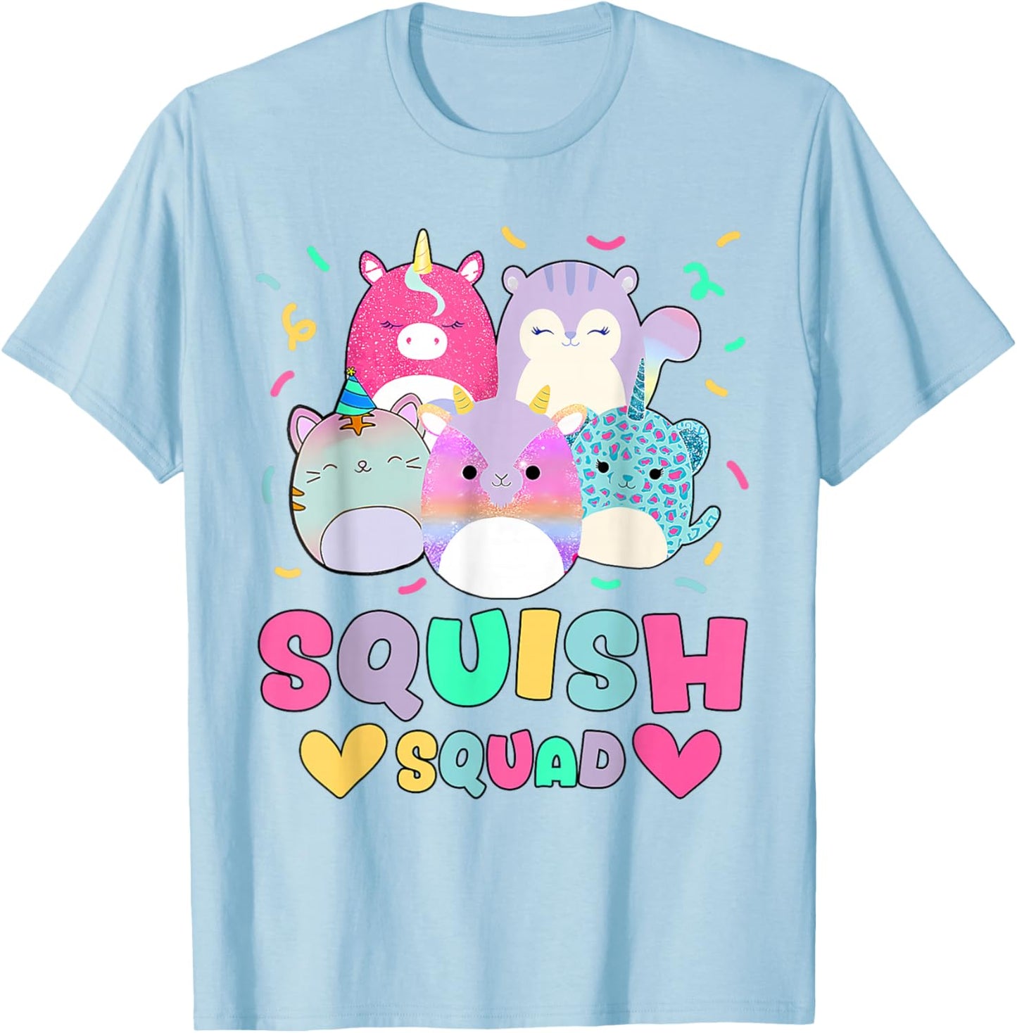 Squish Squad Birthday Shirt for Girls Kids T-Shirt - T-Shirt | Light Blue