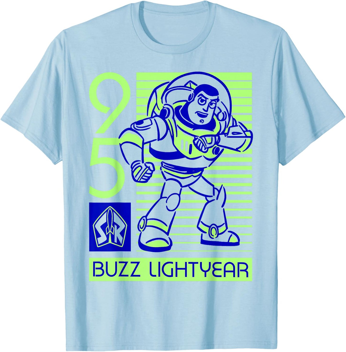 Disney Pixar Toy Story Retro Neon Buzz Lightyear T-Shirt - T-Shirt | Light Blue