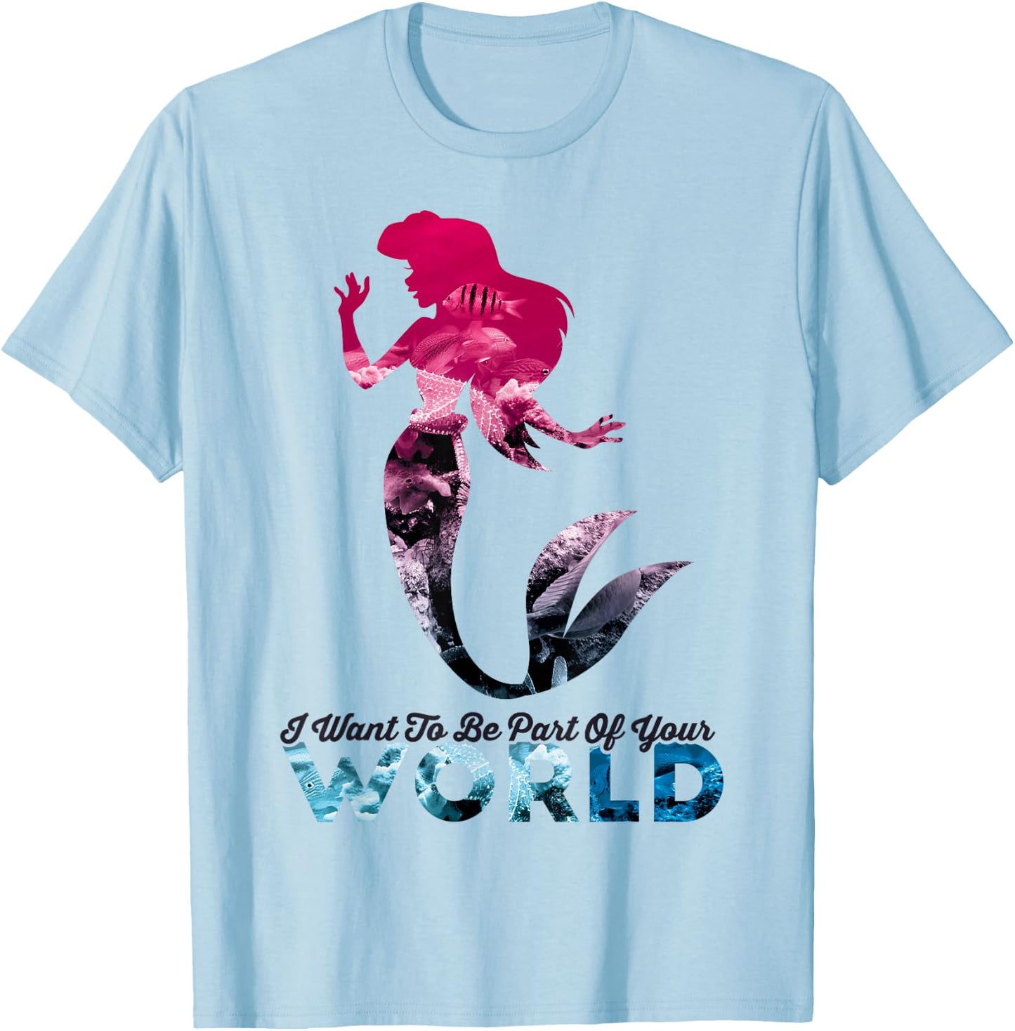 Disney The Little Mermaid Part Of Your World Ariel Collage T-Shirt - T-Shirt | Light Blue