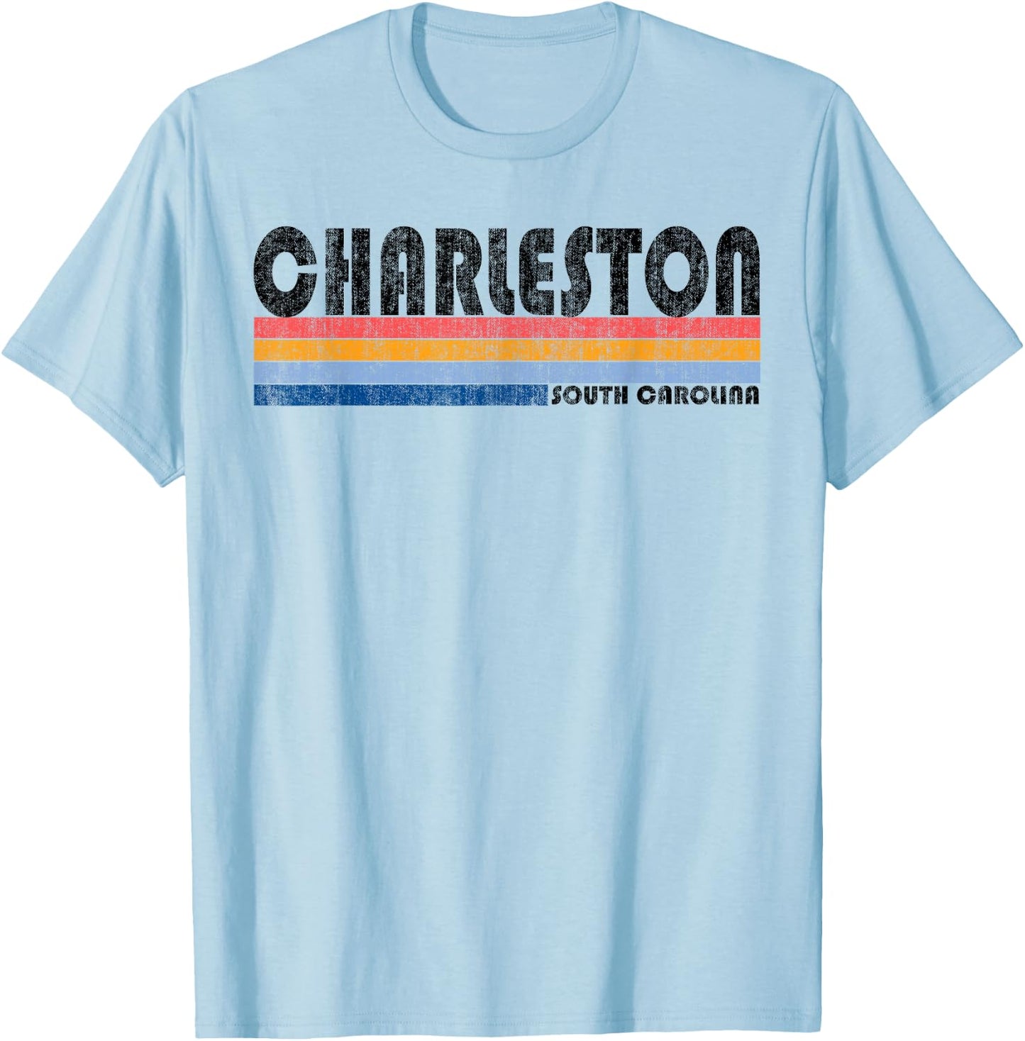 Vintage 1980s Style Charleston, SC T-Shirt - T-Shirt | Light Blue
