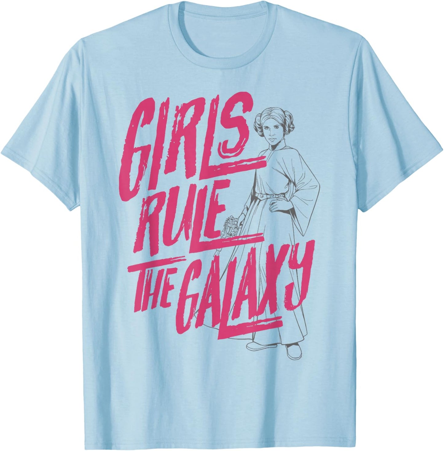 Star Wars Princess Leia Girls Rule The Galaxy T-Shirt - T-Shirt | Light Blue