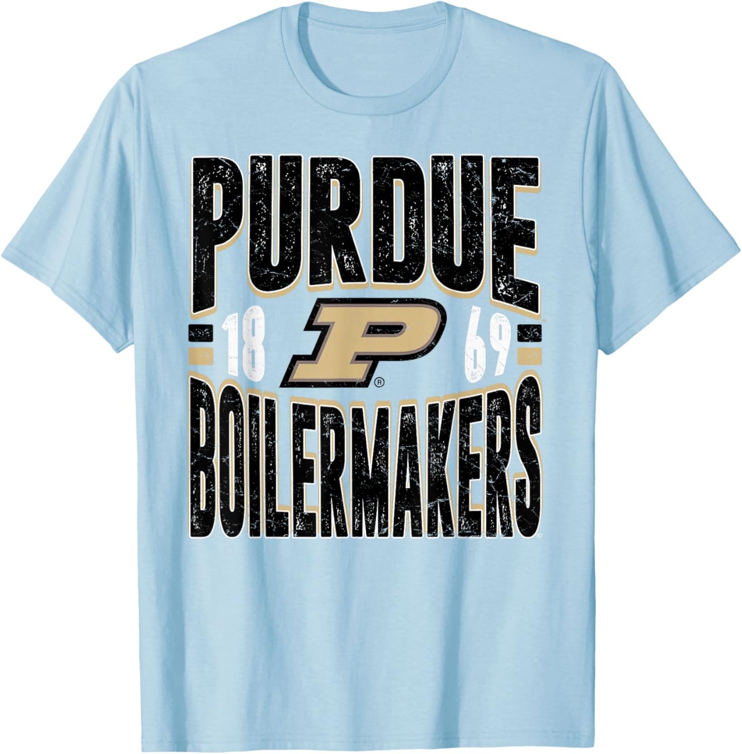 Purdue Boilermakers Vintage 90's Retro Gray T-Shirt - T-Shirt | Light Blue