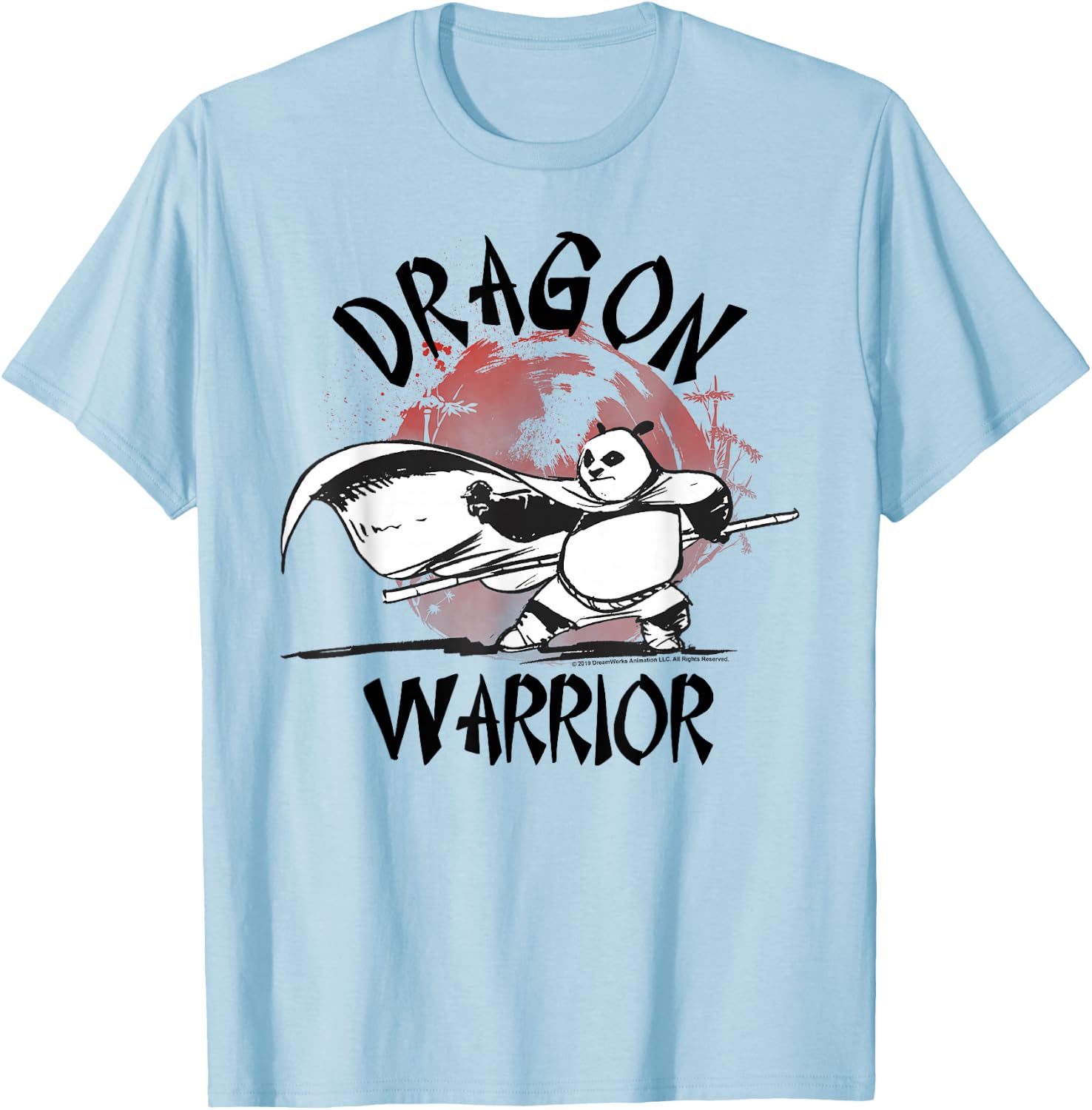 Kung Fu Panda Dragon Warrior Action Pose Portrait T-Shirt - T-Shirt | Light Blue