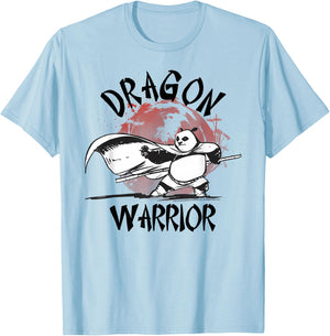 Kung Fu Panda Dragon Warrior Action Pose Portrait T-Shirt - T-Shirt | Light Blue