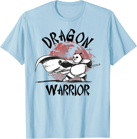 Kung Fu Panda Dragon Warrior Action Pose Portrait T-Shirt - T-Shirt | Light Blue