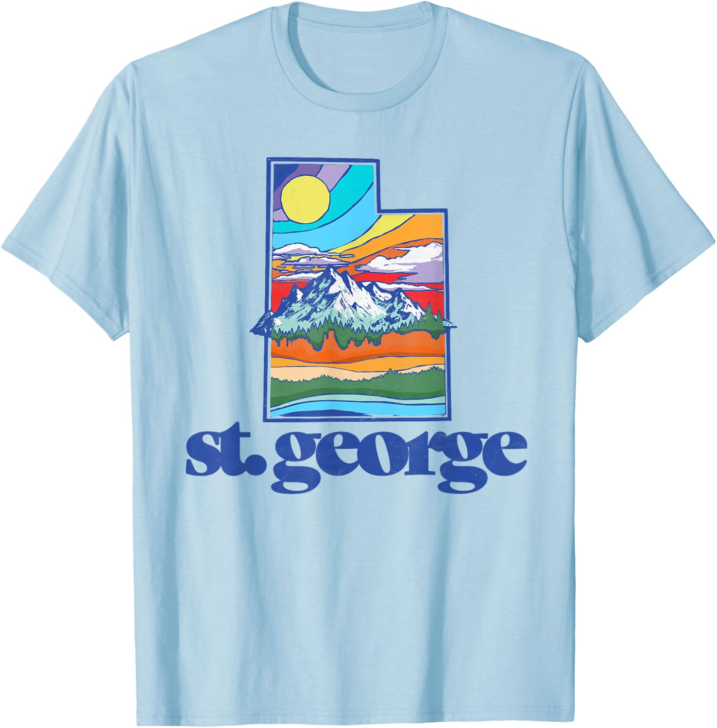 St. George Utah Vintage Nature Outdoor Graphic T-Shirt - T-Shirt | Light Blue