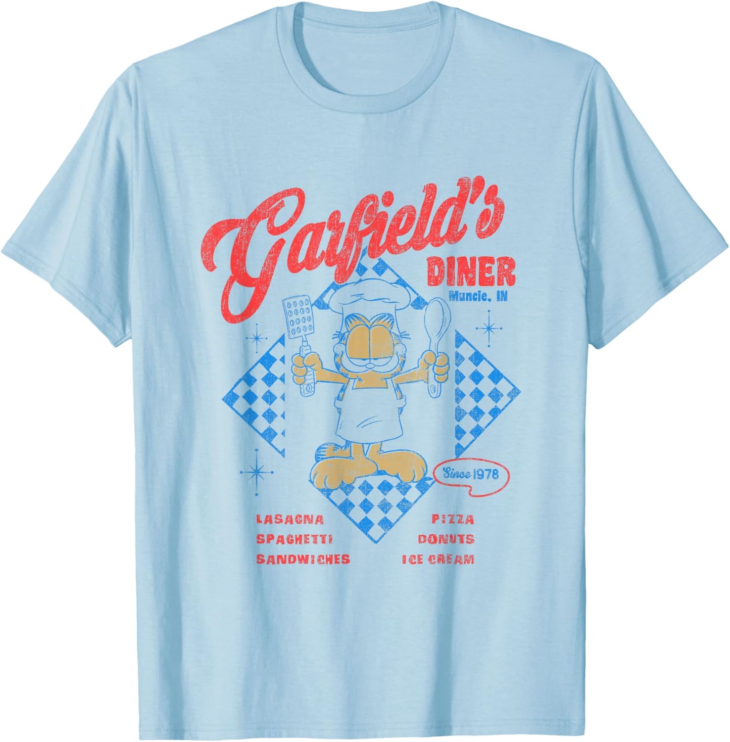 Garfield Diner Vintage Retro Restaurant Since 1978 T-Shirt - T-Shirt | Light Blue