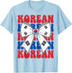 Korean Coquette Bow Korea Flag Retro Groovy Korean Girl T-Shirt - T-Shirt | Light Blue