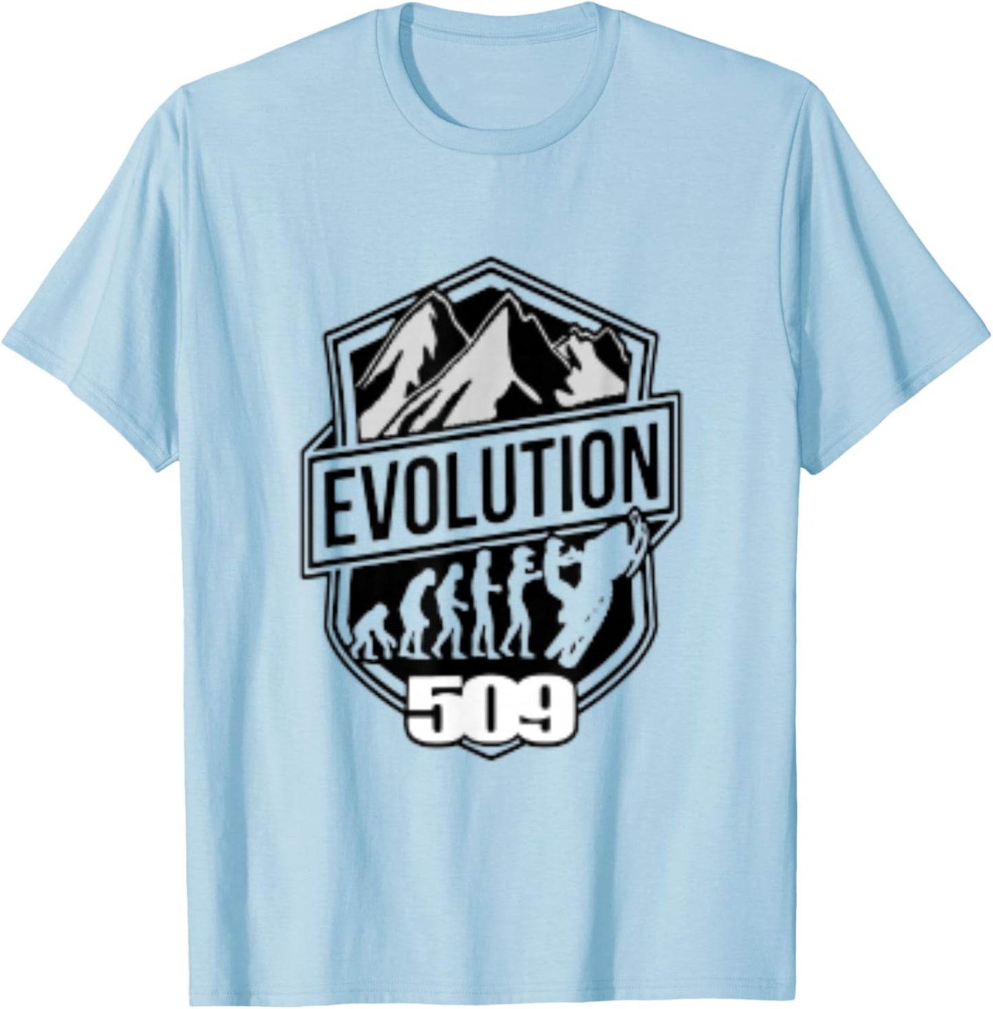 Evolution Of Scooters Braaap 509 Mountain Scooter T-Shirt - T-Shirt | Light Blue
