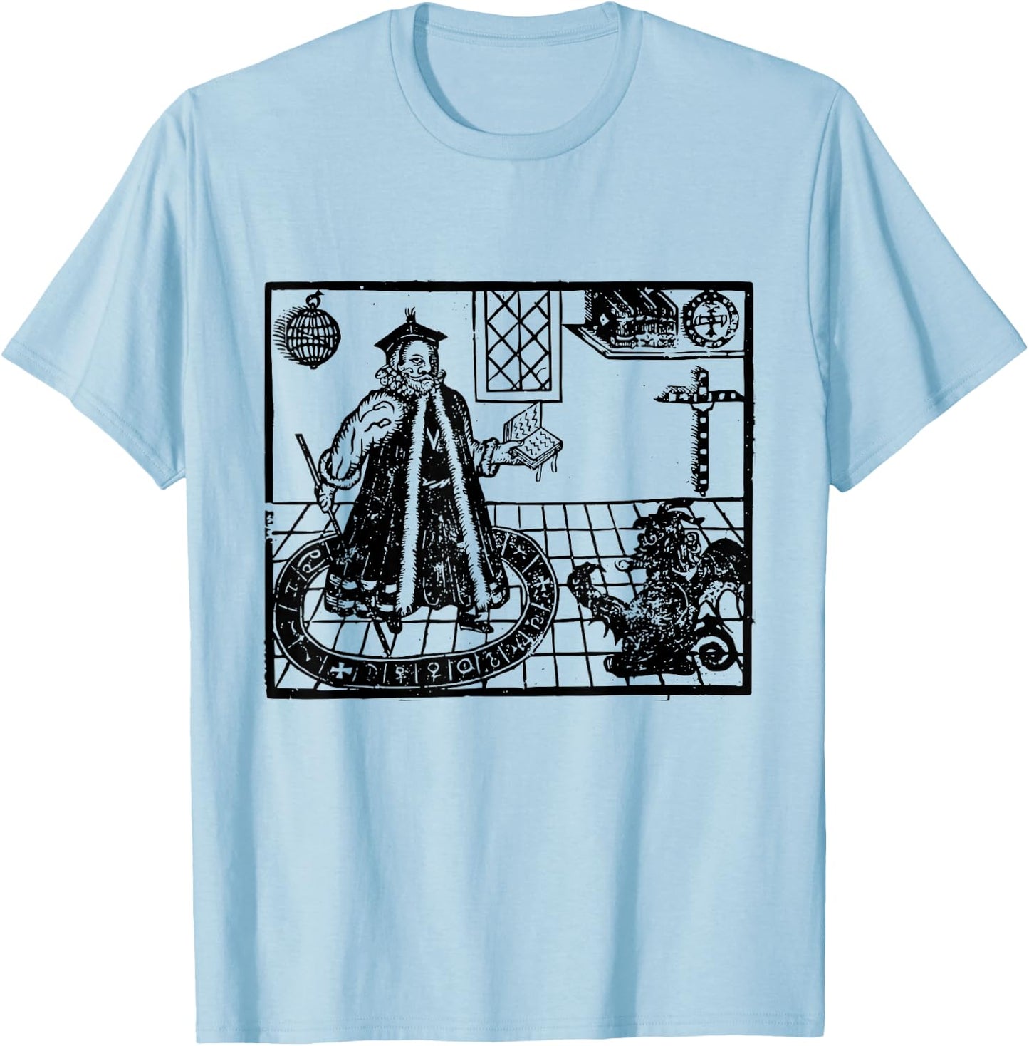Faustus Conjuring Mephistopheles Demonic Pact Faust T-Shirt - T-Shirt | Light Blue