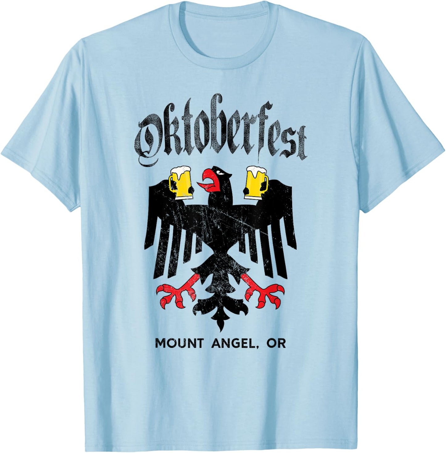 Mount Angel Oktoberfest German Eagle Drinking Buddy T-Shirt - T-Shirt | Light Blue