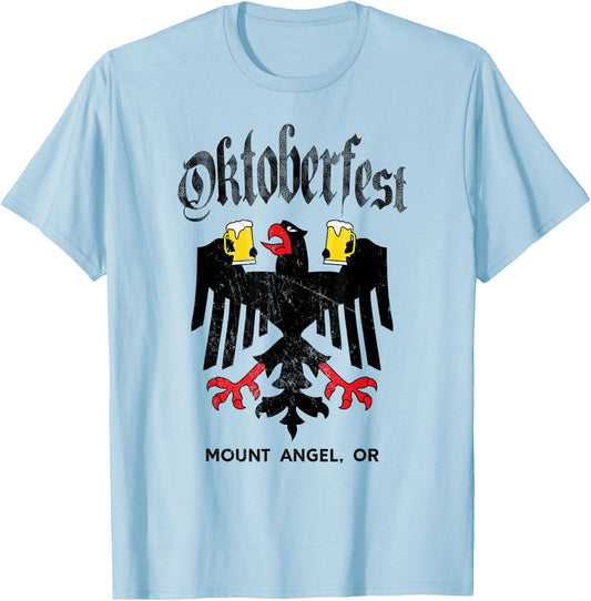Mount Angel Oktoberfest German Eagle Drinking Buddy T-Shirt - T-Shirt | Light Blue