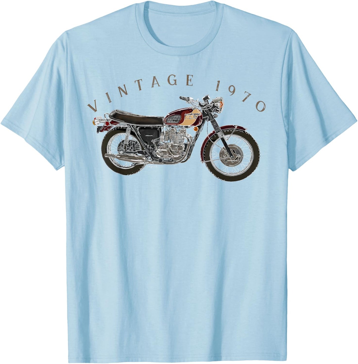 Vintage British Biker T Shirt T-Shirt - T-Shirt | Light Blue