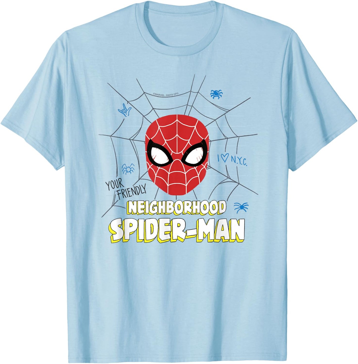 Marvel Spider-Man Far From Home Friendly Neighborhood T-Shirt - T-Shirt | Light Blue