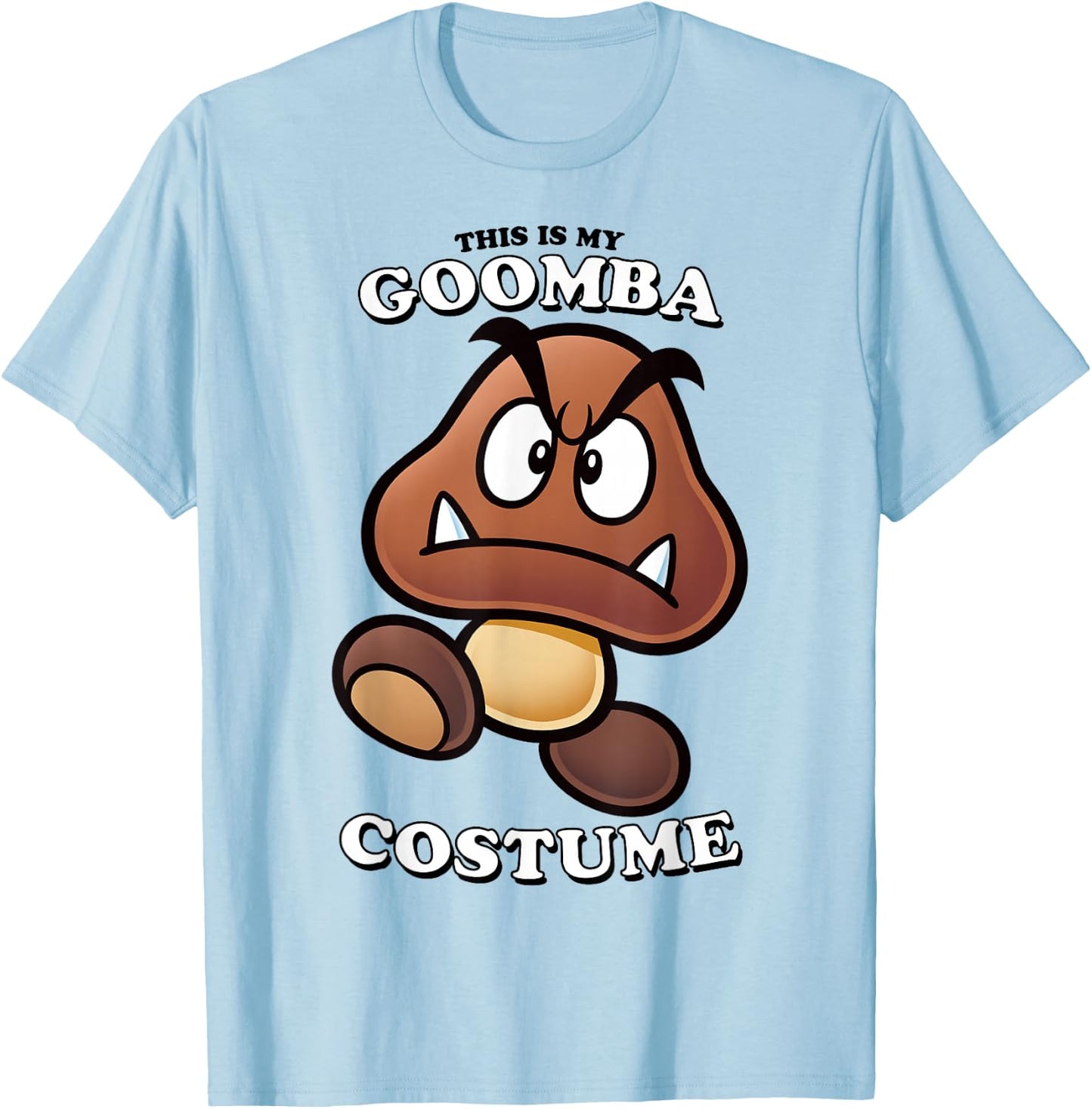 Super Mario Bros Halloween This Is My Goomba Costume T-Shirt - T-Shirt | Light Blue