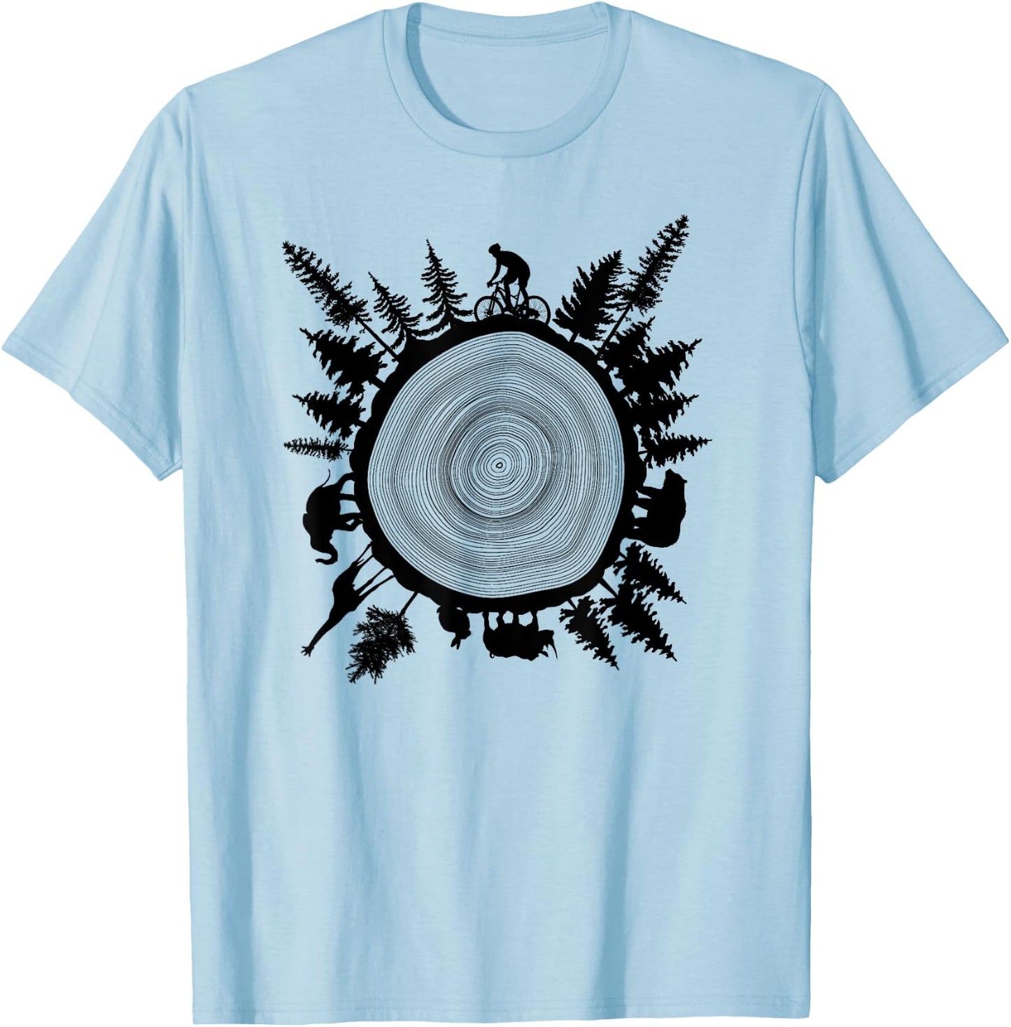 Into The Woods - Tree Ring T Shirt Design T-Shirt - T-Shirt | Light Blue