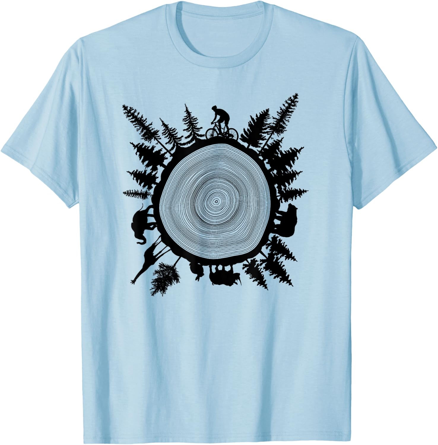 Into The Woods - Tree Ring T Shirt Design T-Shirt - T-Shirt | Light Blue