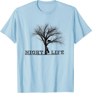 Raccoon Coon Hunting Night Life Treeing Dogs Raccoon Gifts T-Shirt - T-Shirt | Light Blue