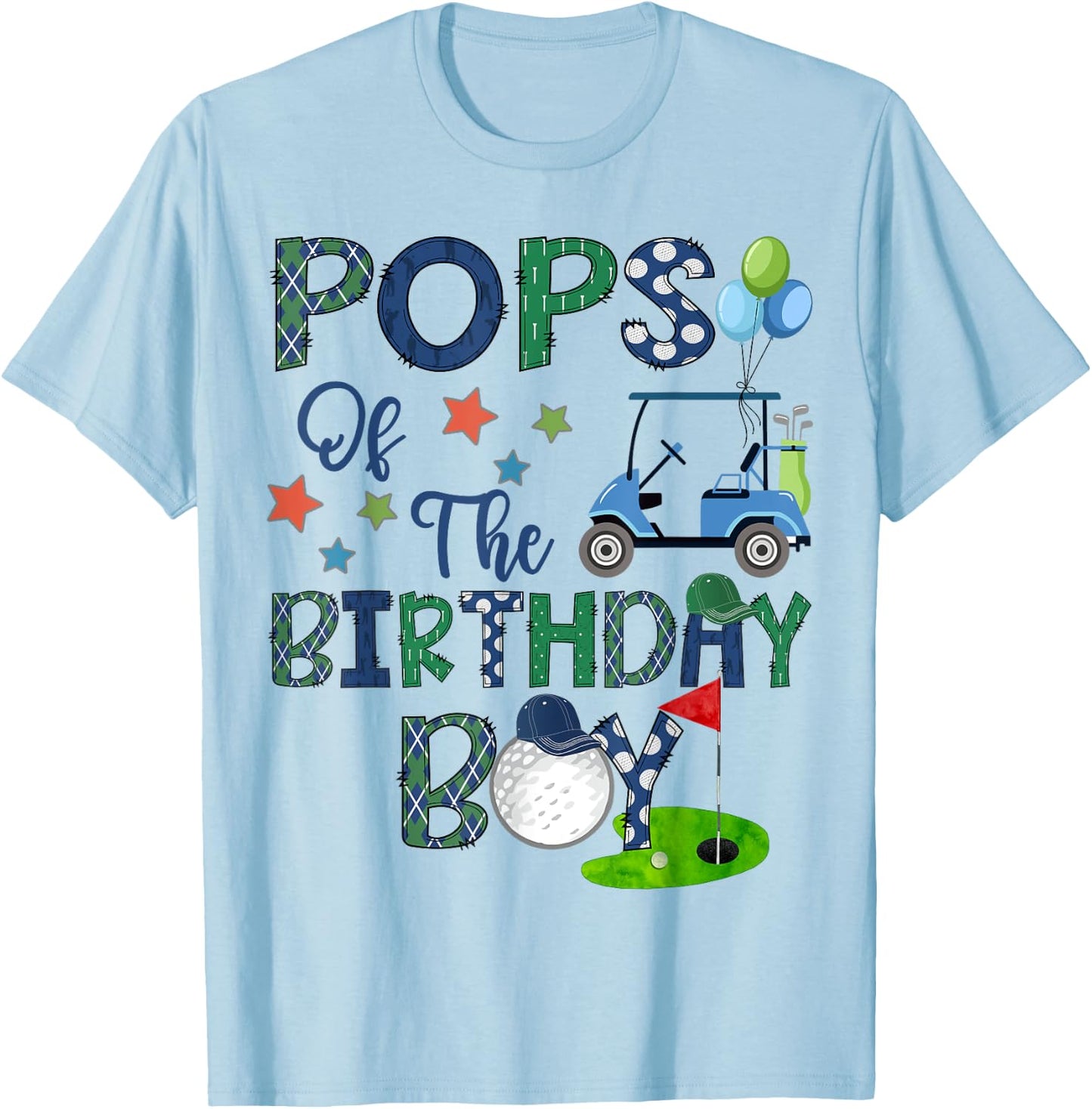 Pops Of The Birthday Boy Hole In One Golf Lover T-Shirt - T-Shirt | Light Blue