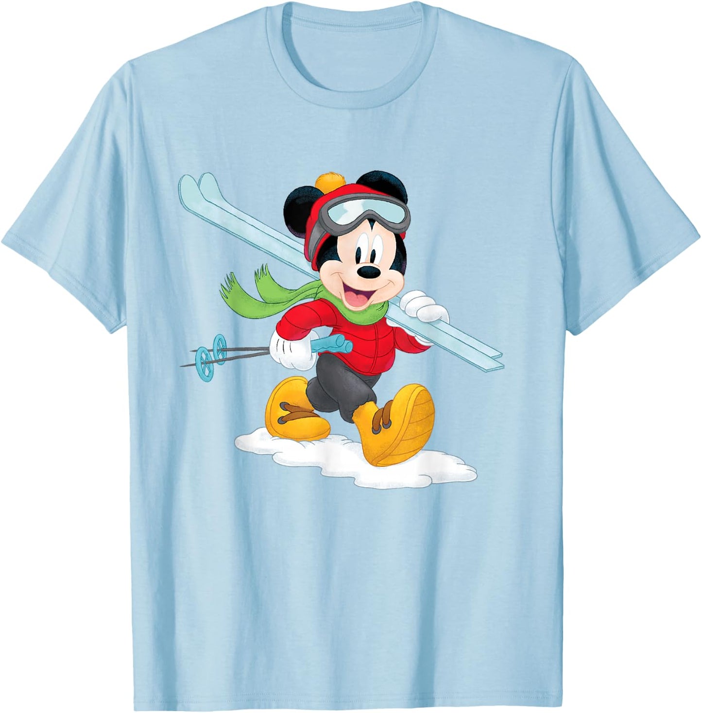 Disney Mickey Mouse Winter Ski Adventure T-Shirt - T-Shirt | Light Blue
