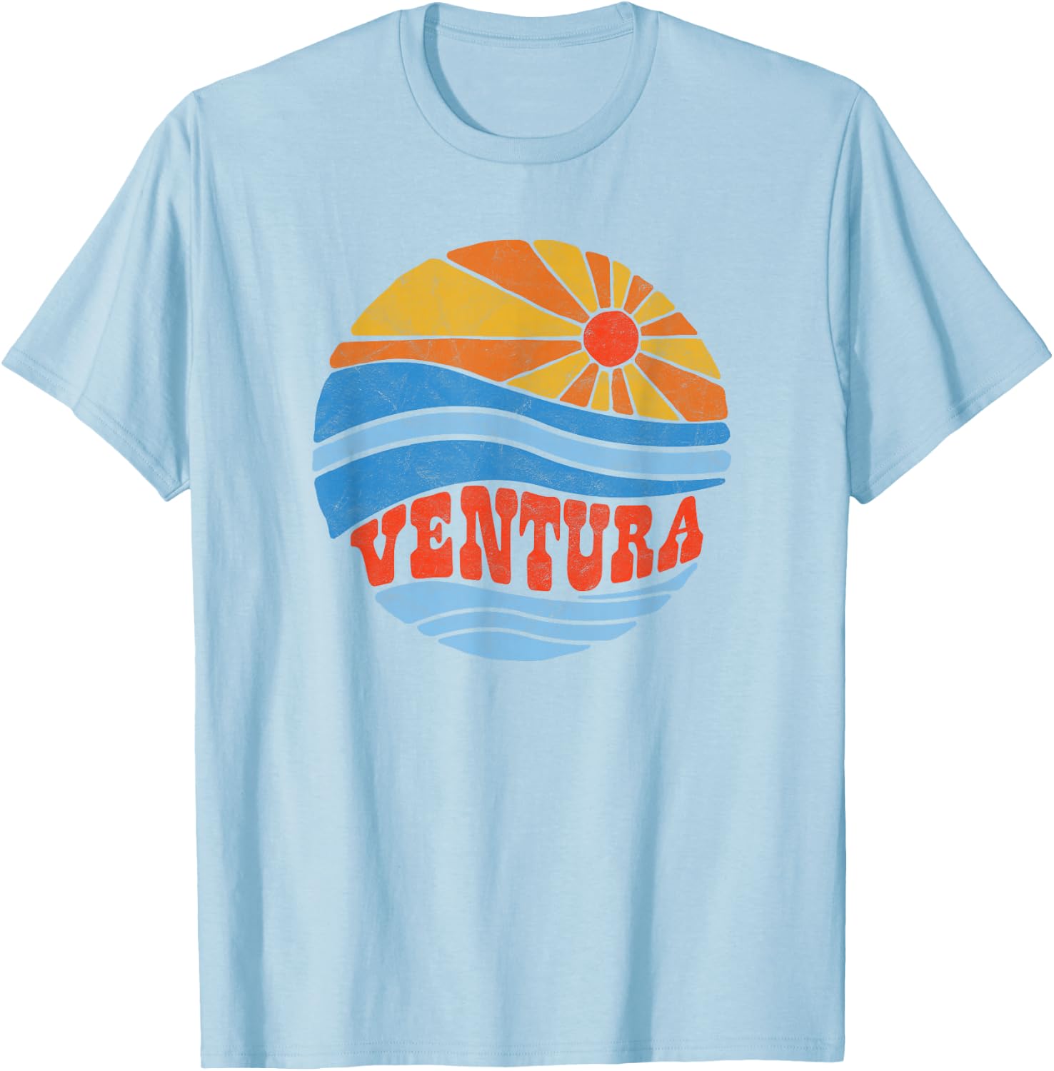 Retro Ventura California Hippie Beach Surf Vintage Men Women Girls Kids T-Shirt - T-Shirt | Light Blue