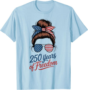 Cute 250 Years Freedom Fireworks Since 1776 4th July Family T-Shirt - T-Shirt | Light Blue