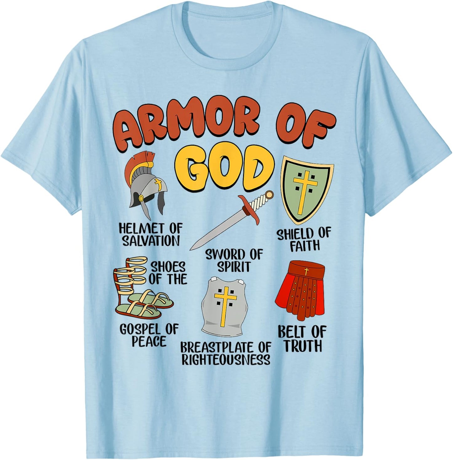 Toddler Armor of God Boy Kids Funny Christian Jesus is King T-Shirt - T-Shirt | Light Blue