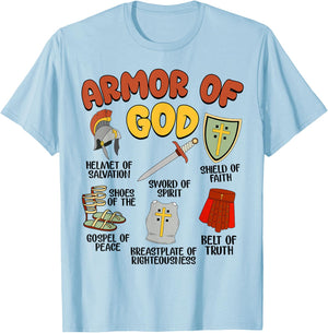Toddler Armor of God Boy Kids Funny Christian Jesus is King T-Shirt - T-Shirt | Light Blue