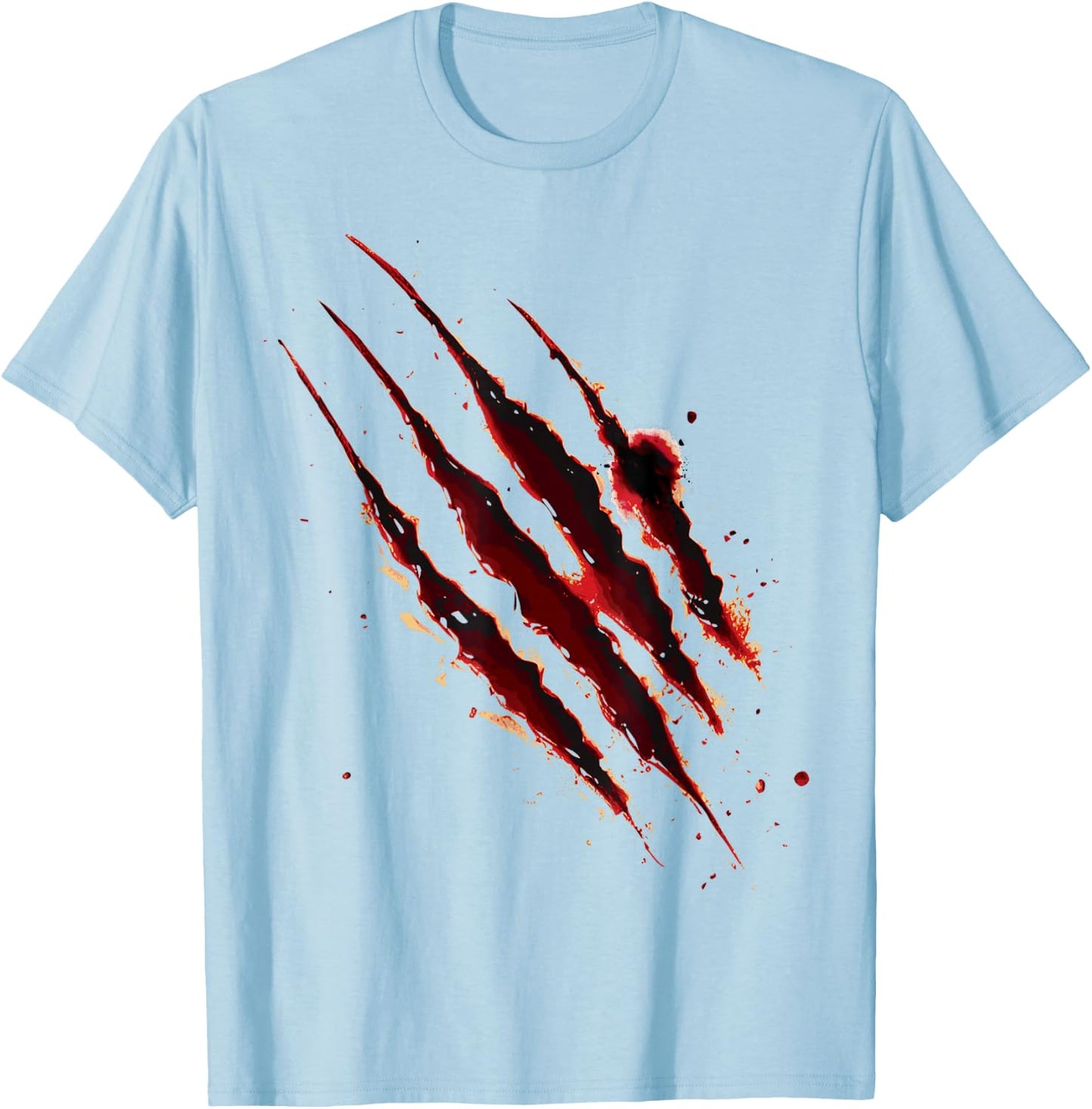Bloody Shirt Zombie Outbreak Blood Splatter Claw Marks T-Shirt - T-Shirt | Light Blue
