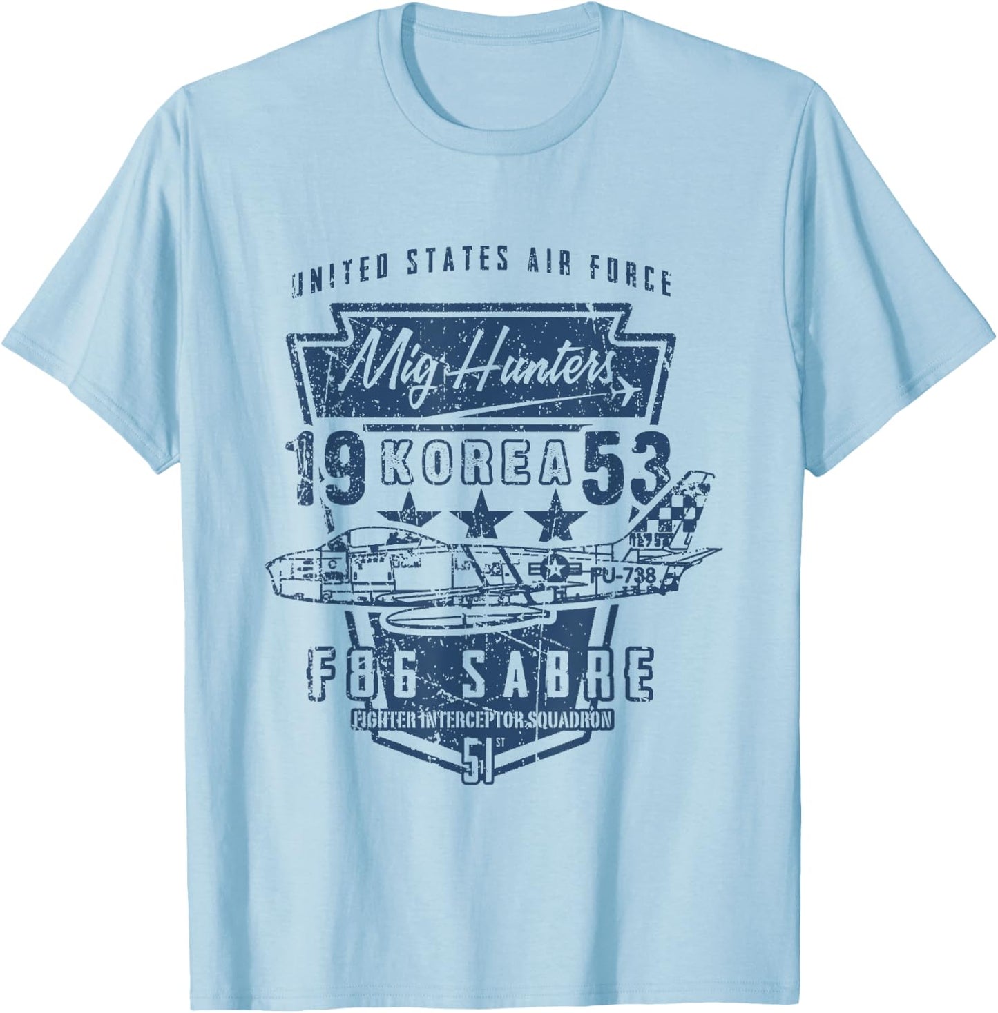 Warbird Korea F86 Sabre Jet T Shirt T-Shirt - T-Shirt | Light Blue