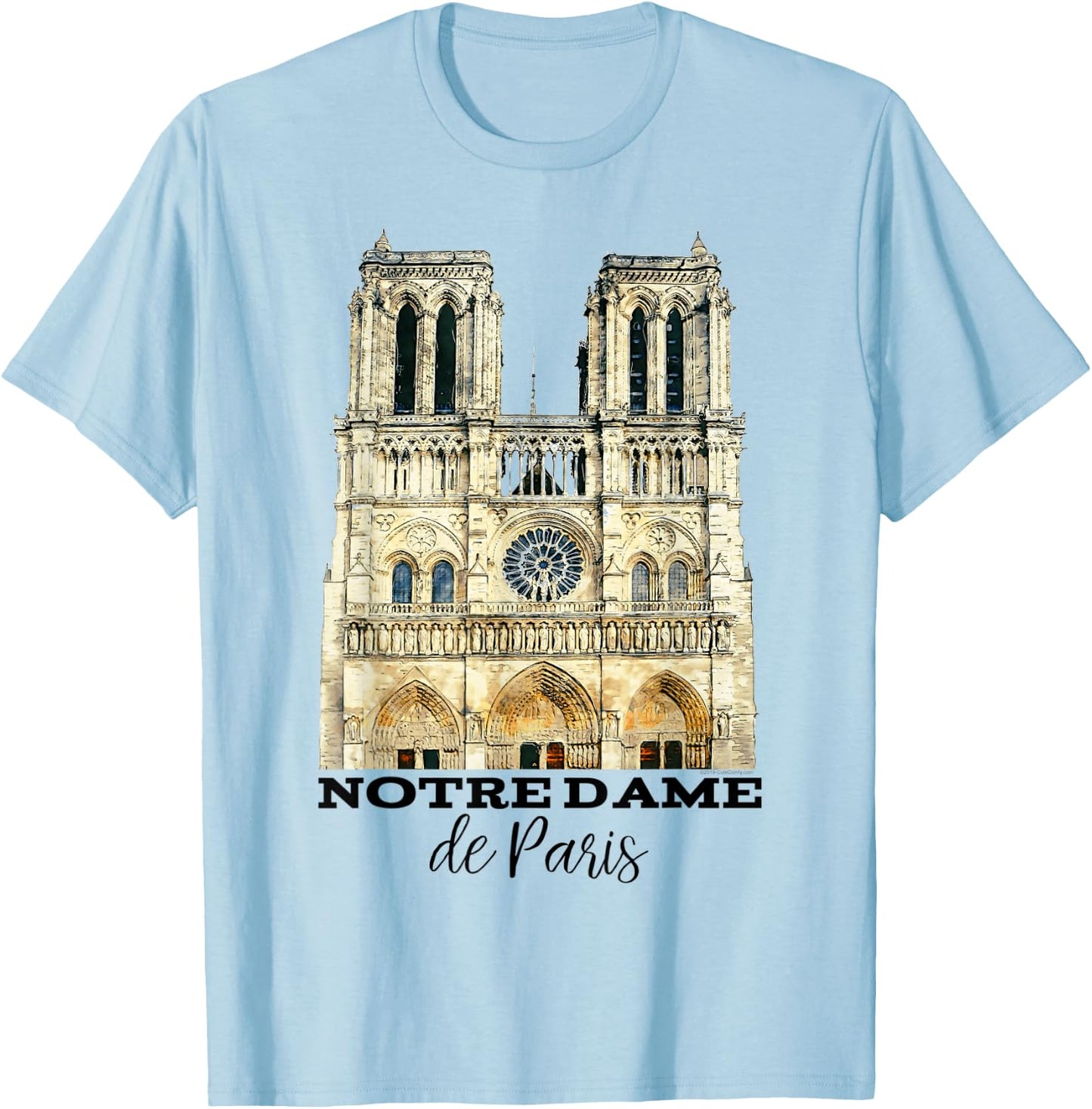 Notre-Dame de Paris Souvenir Shirt France French Cathedral T-Shirt - T-Shirt | Light Blue