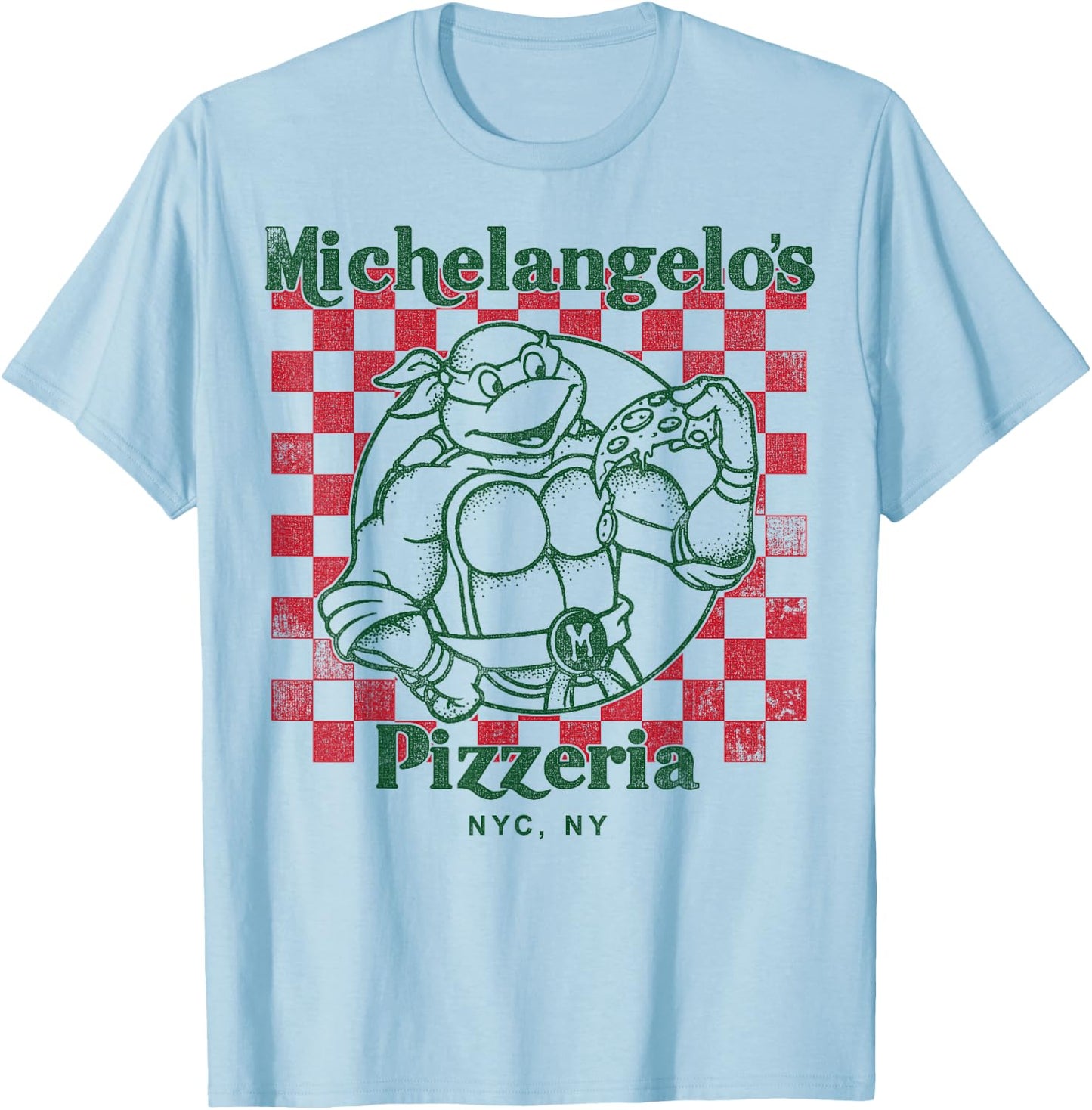 Teenage Mutant Ninja Turtles Mikeys Yummy Pizza Short Sleeve T-Shirt - T-Shirt | Light Blue