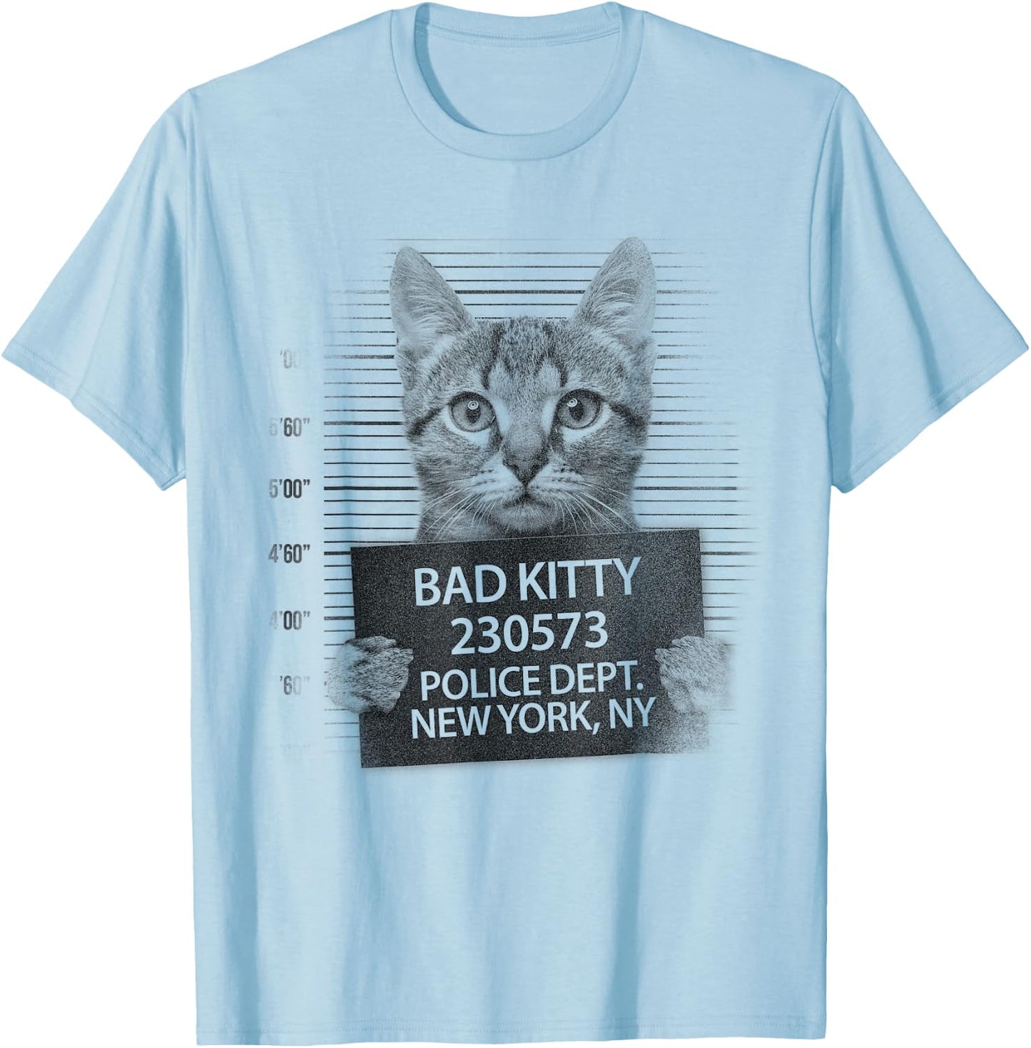 Funny Cute Bad Kitty Cat T-Shirt - T-Shirt | Light Blue
