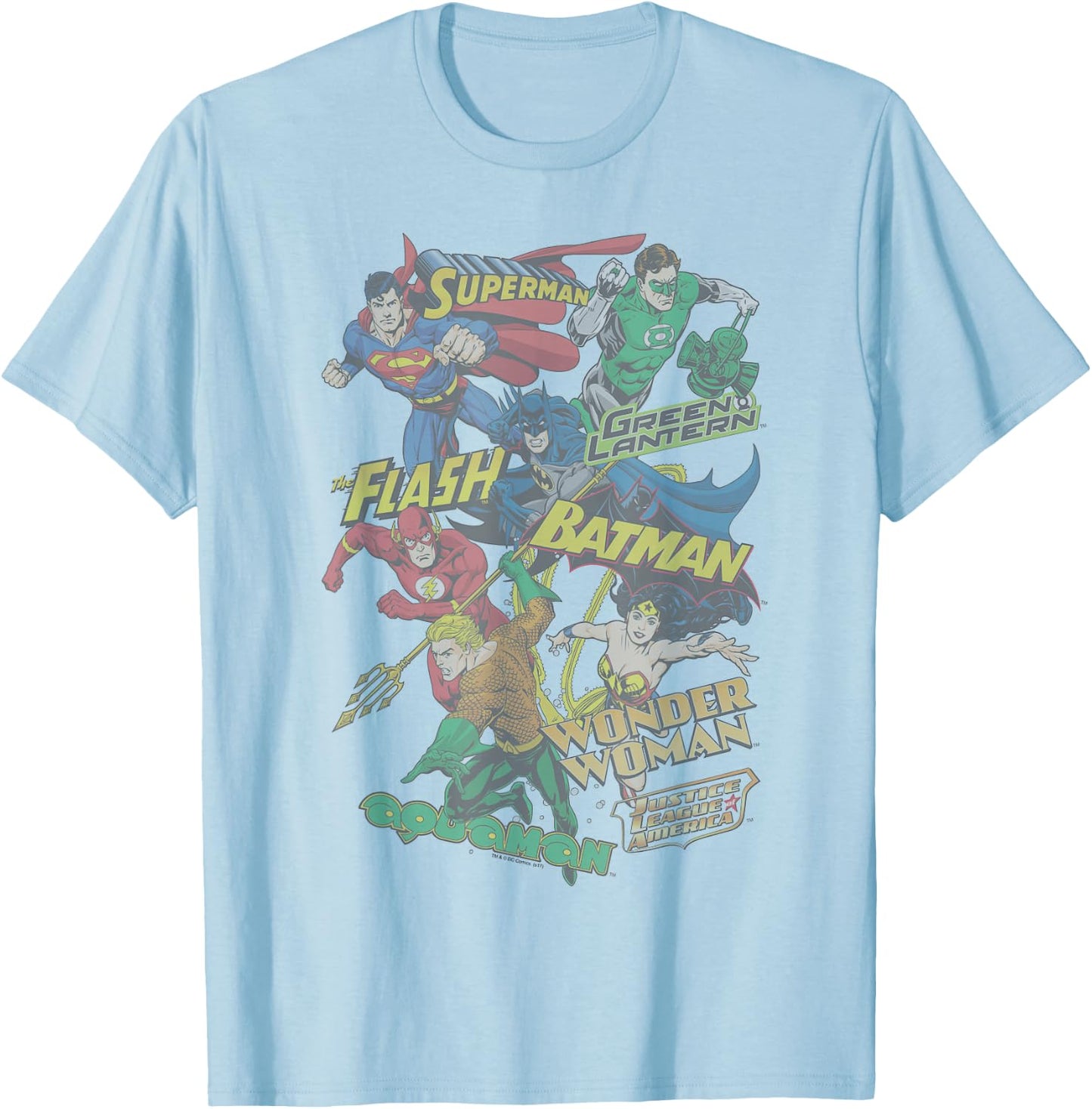 Justice League Justice Collage T-Shirt - T-Shirt | Light Blue