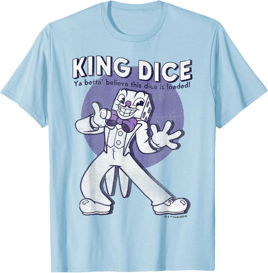 Cuphead King Dice This Dice is Loaded T-Shirt - T-Shirt | Light Blue