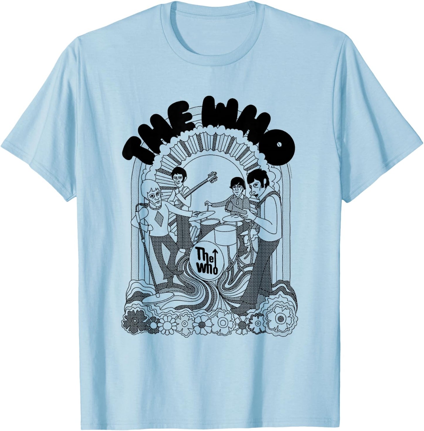 The Who Official 70's Illustration Art T-Shirt - T-Shirt | Light Blue