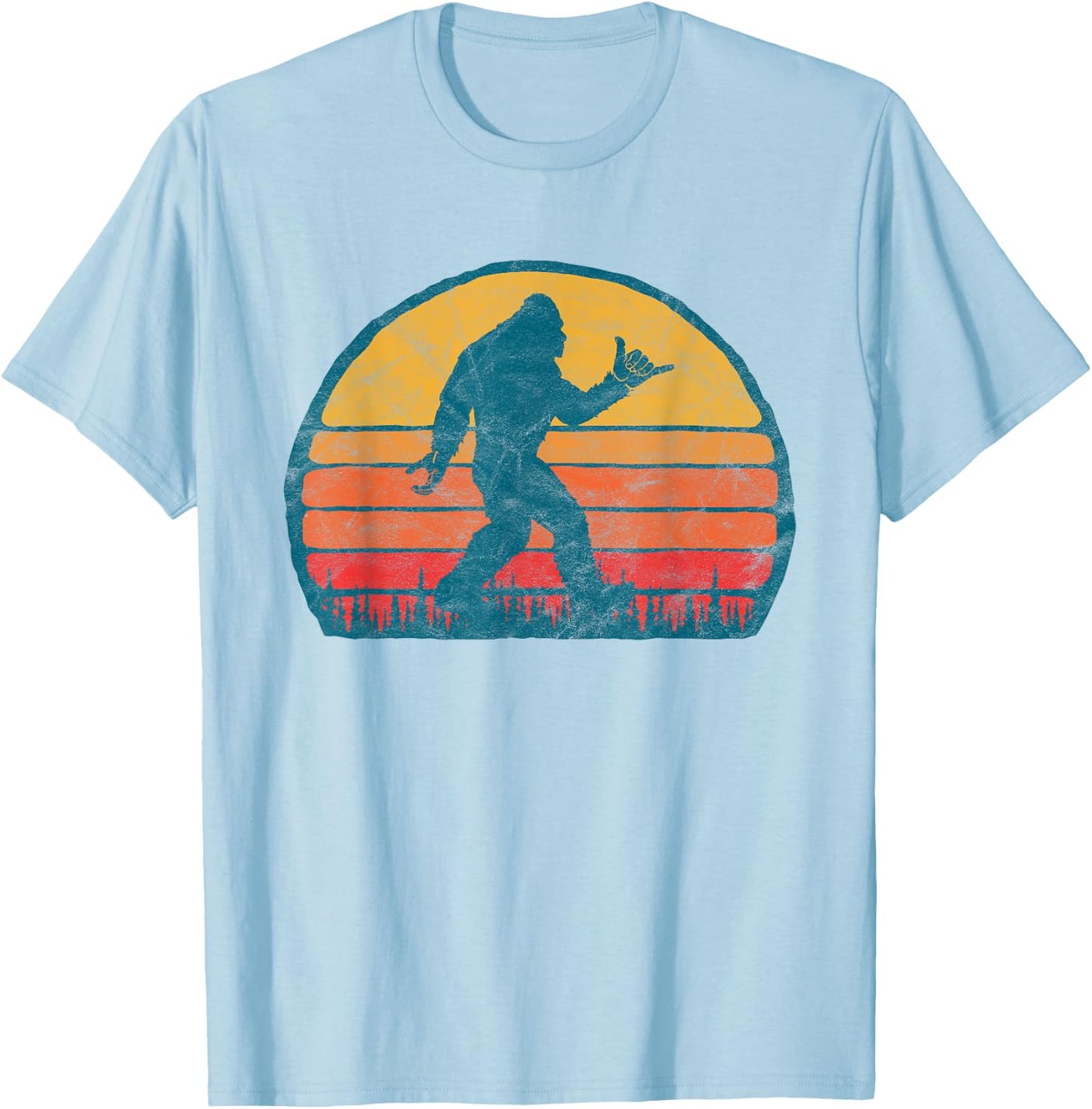 Funny Shaka Aloha Bigfoot Surfer Shirt - Believe Dude! T-Shirt - T-Shirt | Light Blue