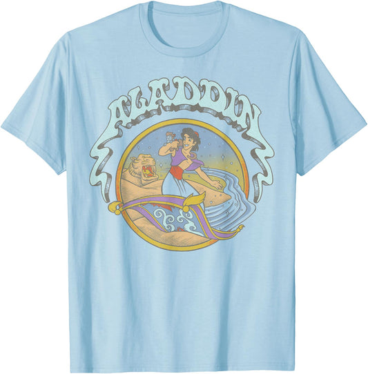 Disney Aladdin and Abu Magic Carpet Surfing T-Shirt - T-Shirt | Light Blue