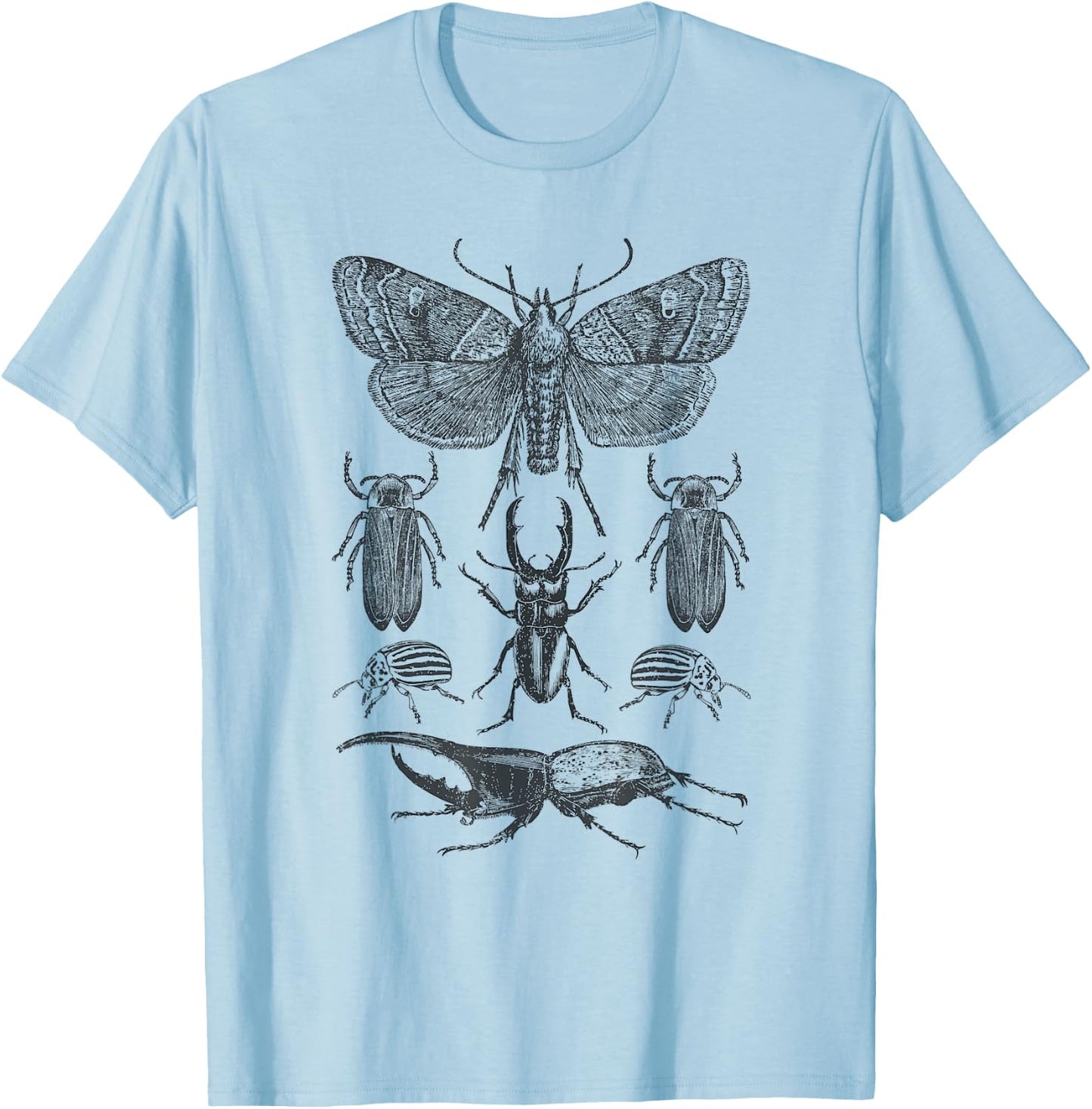Insect Bug Collection - Moth, Stag Beetle, Cicada T-Shirt - T-Shirt | Light Blue