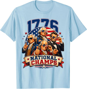 1776 National Champs Funny Patriotic 250 Yearas 4th of July T-Shirt - T-Shirt | Light Blue