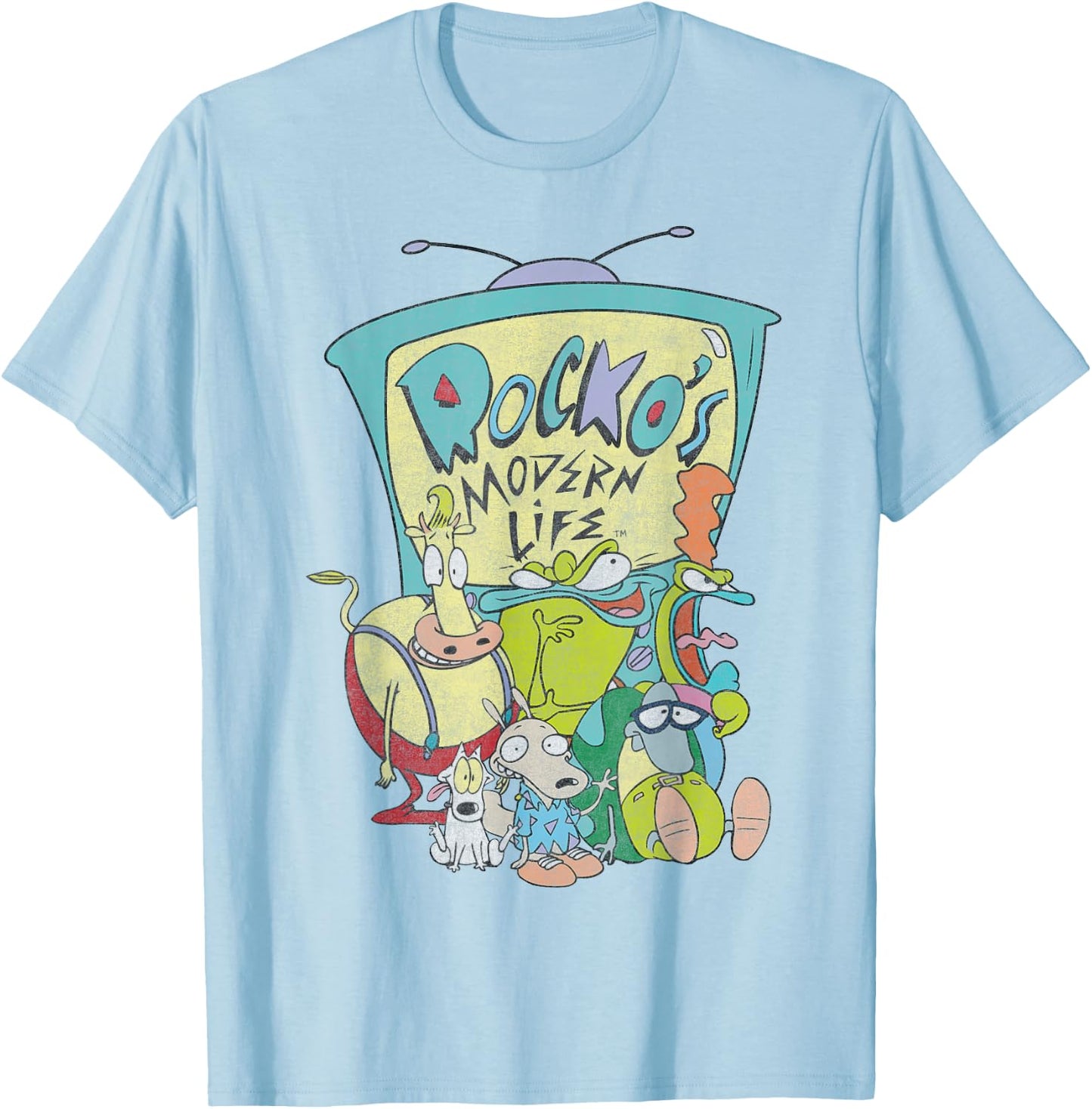 Nickelodeon Rocko's Modern Life TV Cast T-Shirt - T-Shirt | Light Blue